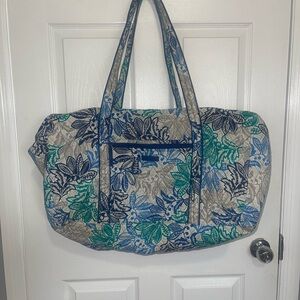 Vera Bradley Blue and Green Floral Travel Bag